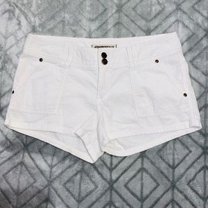 White corduroy shorties
